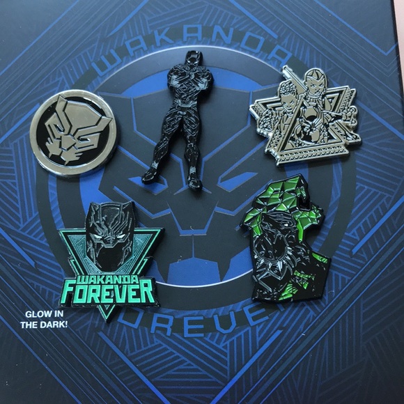 Marvel Black Panther Wakanda Forever Enamel 5 Pins - Picture 2 of 11